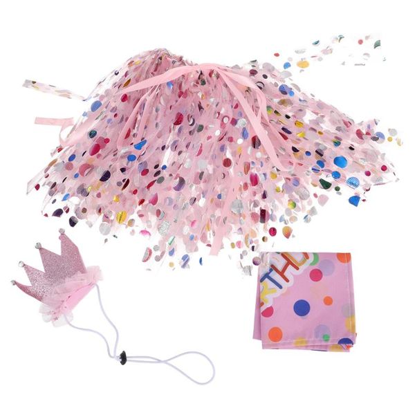 

other bird supplies 1 set pet dog birthday costume party dress hat scarf kit favor