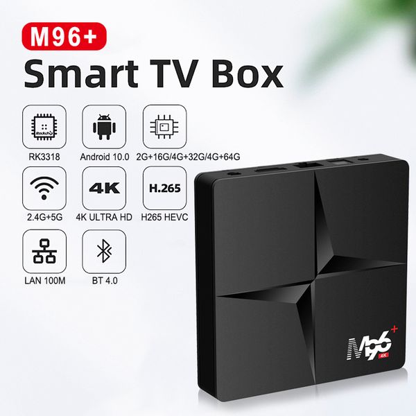 

m96+ smart tv box 2+16g 4+32g 64g 128g android 10.0 rk3318 wifi 4k set-with package