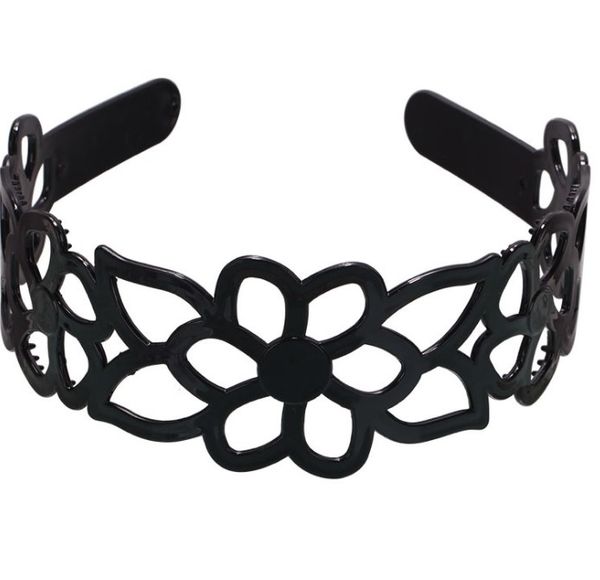 

spring and summer big black flower hairband headbands, Silver
