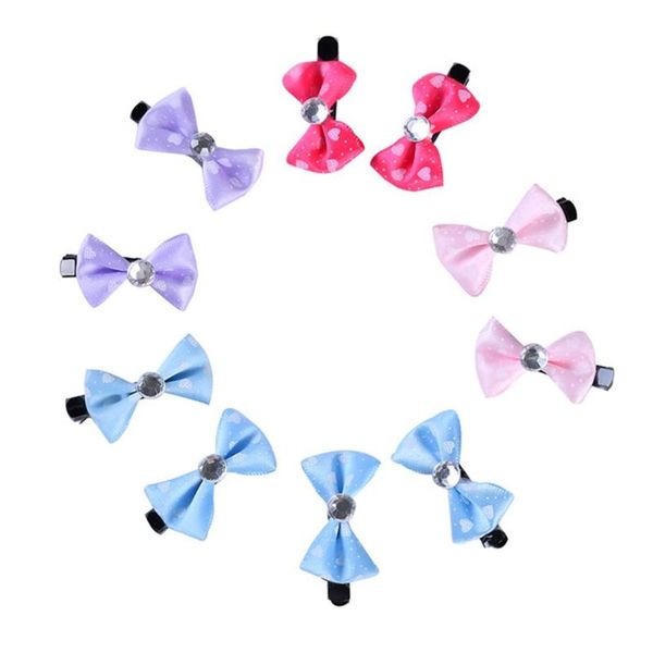 

dog apparel 10pcs lovely puppy cat bow hairpin cute pet hair clips grooming accessories