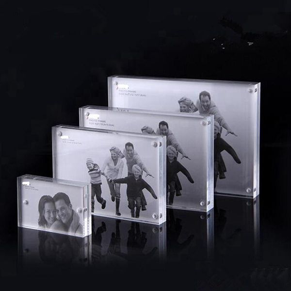 

frames and mouldings 1pcs small independent transparent creative po frame plexiglass magnetic business card holder yyy9718