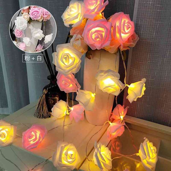 

led light string luminous rose eternal pink girl heart net red anchor romantic room decoration interior layout