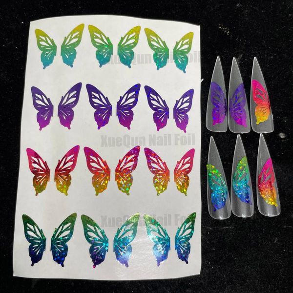 

gift wrap xuequnlaser half butterfly nail sticker