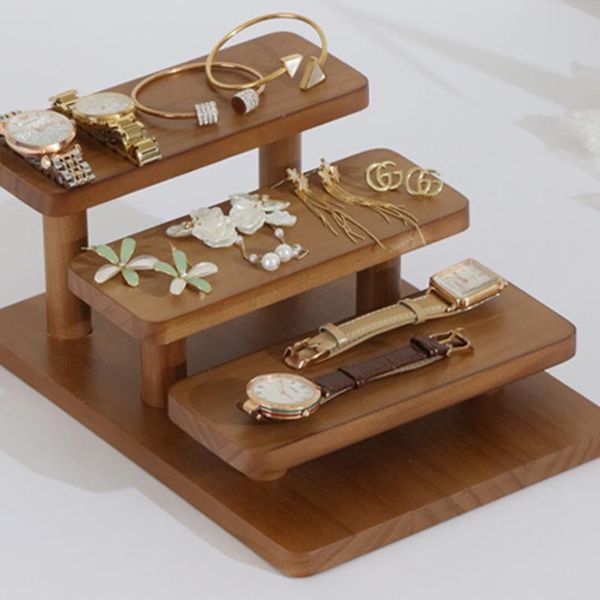 

jewelry pouches, bags r2le wooden retail table display stand counterstep riser craft show markets tradeshows soap spices cup, Pink;blue