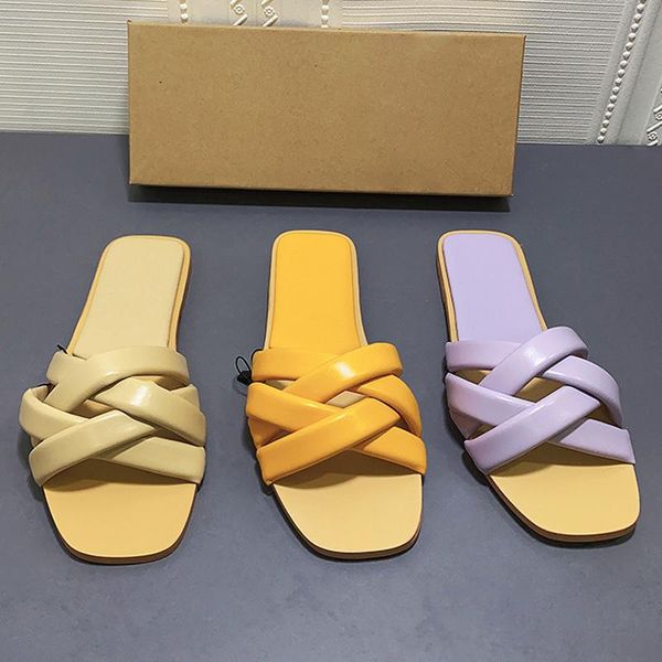 

slippers women 2021 summer sewing flat heel beach slides female casual sandal fashion indoor house outdoor square toe shoes, Black