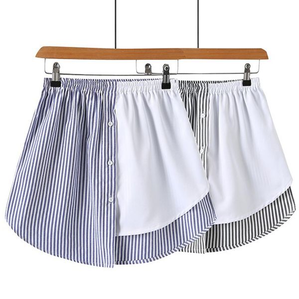 

women striped pattern mini skirt short petticoats inner skirt jupon cerceau mariage irregular fake hem high waist shirt extender, White