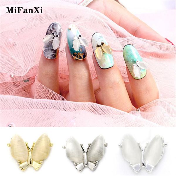 

nail art decorations 1 pack 3d butterfly acrylic alloy metal jewelry decors tips nails manicure accessorie tool, Silver;gold