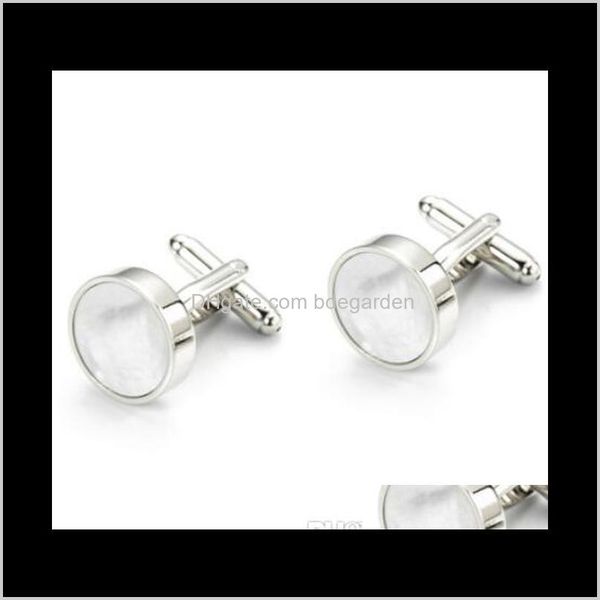 

cufflinks & tie clasps, tacks drop delivery 2021 jewelry links fritillaria natural shell french cloth for wedding circle cuff fashion of ej8, Silver