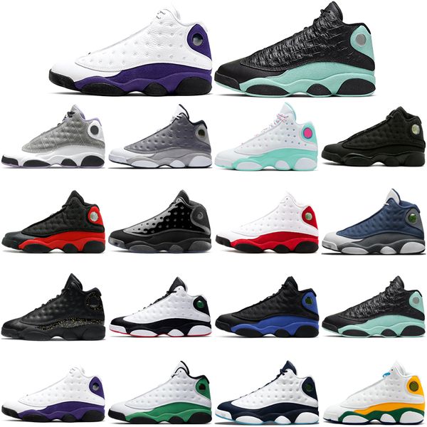 

2021 classic men basketball shoes 13s houndstooth 13 atmosphere grey aurora green black cat bred chicago flint gold glitter lakers outdoor t, White;red