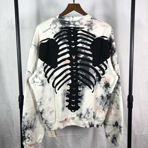

women's t-shirt splash ink sweatshirts women bone printing tie dye loose kapital hoodie men clothing 8hav, White