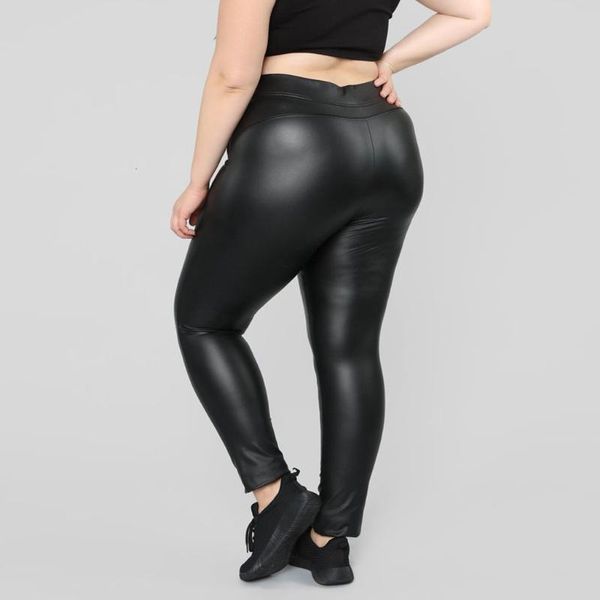 

women's leggings stretch push up women solid black slim leather pants button casual pencil trousers fashion