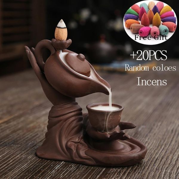 

creative home furnishings household ceramic incense burner handmade teapot fragrance lamps