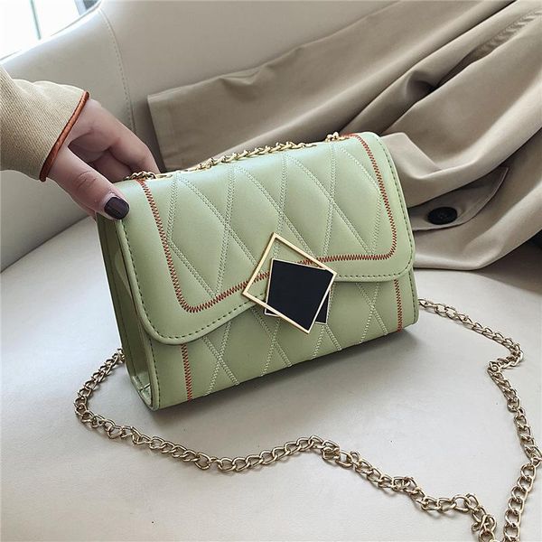 

ins super korean versatile lingge small square bag single shoulder chain texture foreign style women's 2021 bags