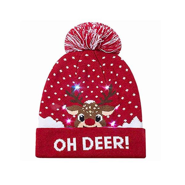 

led christmas decoration hat knit winter hats kids beanie, Blue;gray