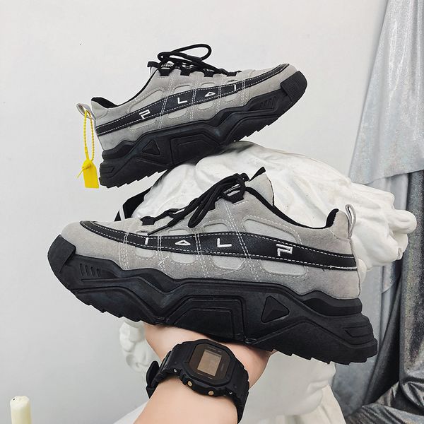 

dress shoes men's thick bottom casual rubber hard-wearing non-slip walking fashion men sneakers comfortable breathable pz2q, Black