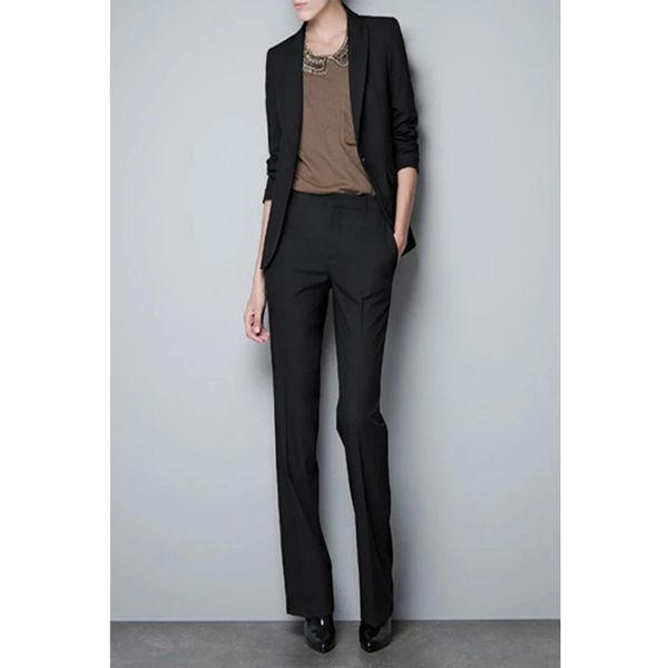 

women's suits & blazers thin black quality female formal job wear the suit business work nice jacket suits + pants, White;black