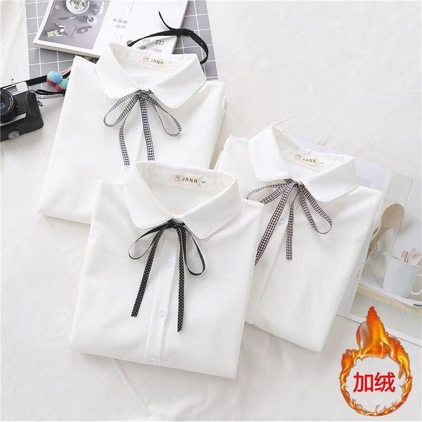 

women's blouses & shirts women blouse autumn winter bow chiffon white long-sleeved blusas ropa de mujer