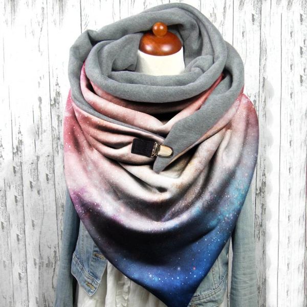 

scarves women fashion soft wrap casual warm shawls christmas printing scarf multi-purpose shawl 2021, Blue;gray