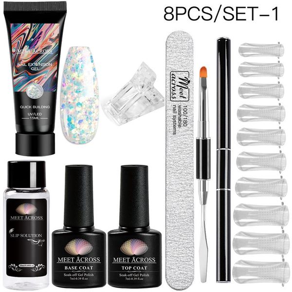 

nail art kits meet across acrylic extension gel manicure set extend builder finger glitter