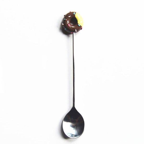 

forks stainless steel spoon fork ice cream kitchen safe candy colorful easy clean dessert cartoon doughnut cute tableware fruit