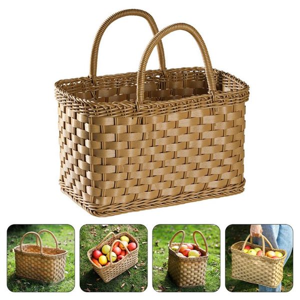 

hooks & rails 1pc imitation rattan shopping basket japanese flower