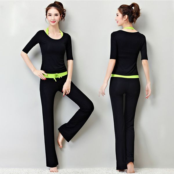 

autumn dress and women's winter fashion black temperament dance sportswear set modal slim yoga with bra, Gray