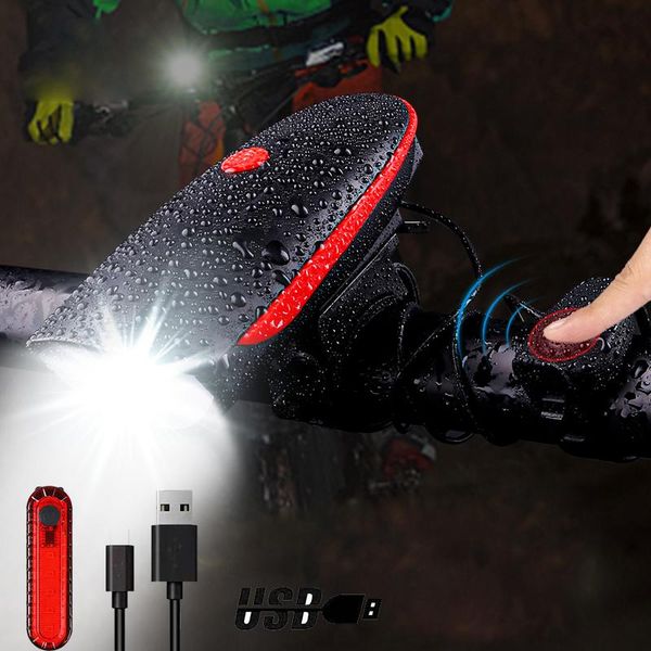 

bike lights bicycle light set waterproof mtb horn 130db bell usb rechargeable led headlight multifunction lamp cycling taillight