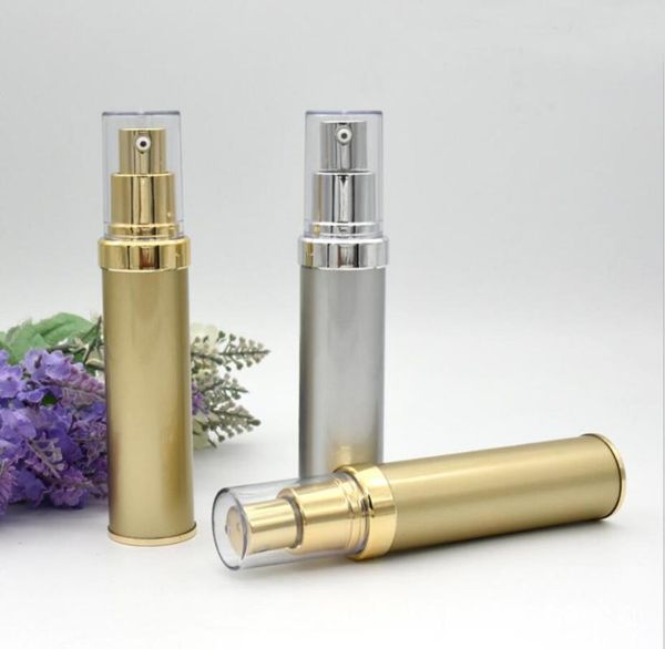 

gold/silver airless plastic bottle for lotion emulsion serum foundation hyaluronic toner whitening liquid skin care packing storage bottles