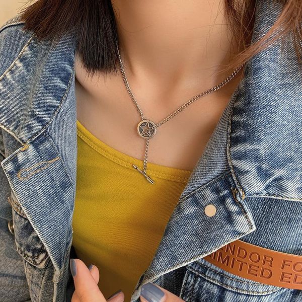 

chains s925 sterling silver necklace simple retro clavicle chain korean star arrow wholesale personality jewelry for women