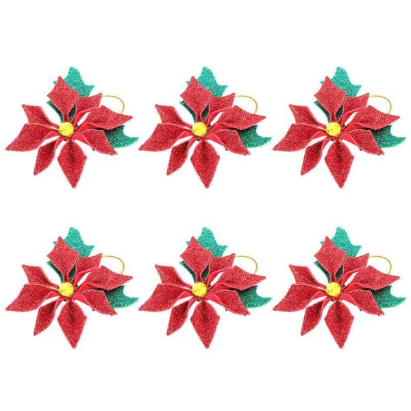 

christmas decorations 6pcs tree pendants flower ornaments holiday