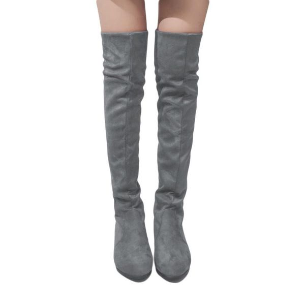 

boots gaoke woman's high shoes fashion women over the knee autumn winter bota feminina thigh, Black