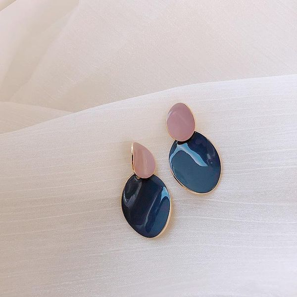 

stud shiny side simple leaves earrings for women gift contrast color, Golden;silver