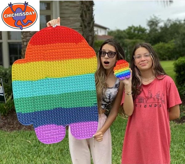 

giant big fidget toys antistress push bubble 20-50cm fidgets luminous large simple dimmer kids tie dye game gifts xx55