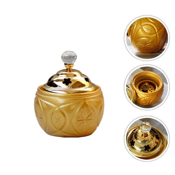 

fragrance lamps 1pc retro incense holder burner home office decor (golden)