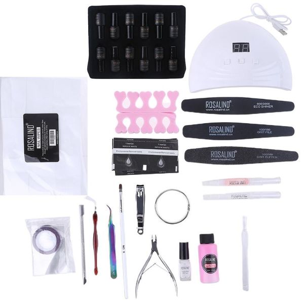 

nail art kits 094e uv led lamp dryer with nails cutter file gel polish brush kit soak off manicure tools set decoration decals