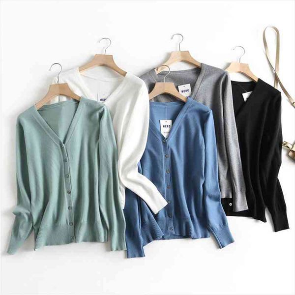 

on spring autumn women knitted button up soft cardigan sweater v neck knitted korean long sleeve female cashmere, White;black