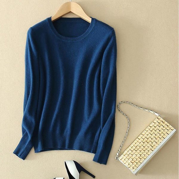 

brand spring autumn style knitted women sweaters cashmere round neck solid color knitwear female thin pullovers jumpers, White;black