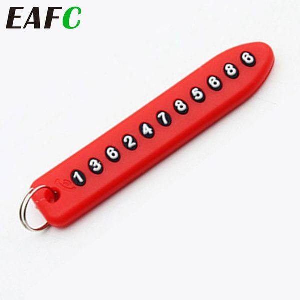 

keychains anti-lost auto vehicle phone number card keyring plate car key chain pendant car-styling interior decoration accessories, Silver