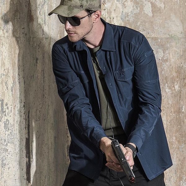 

men's military shirts tactical army combat quick dry casual elastic breathable long sleeve shirt clothes spring autumn, White;black