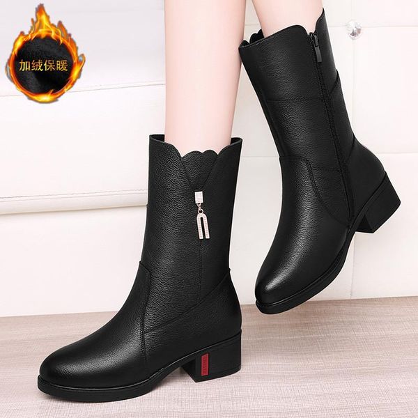 

autumn and winter 2021 plush casual short boots british style women's, Black