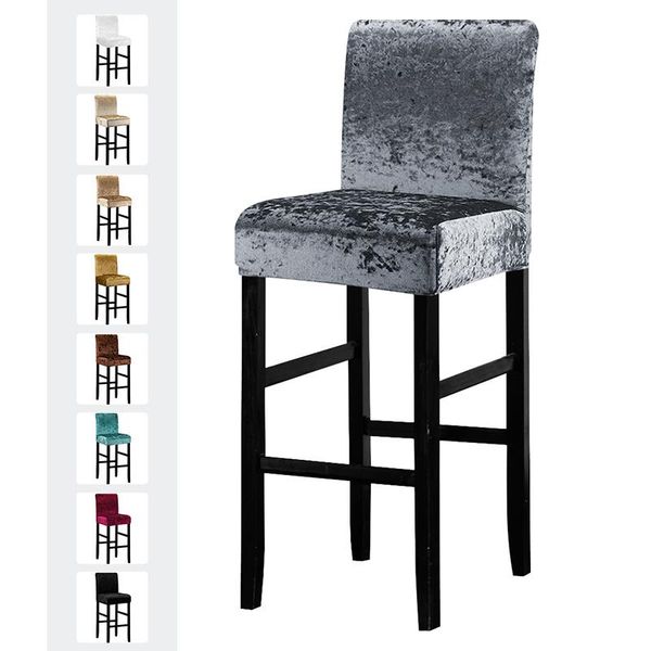 

chair covers stretch short back for bar home el banquet party leorate christmas gold diamond velvet 9 colors modern