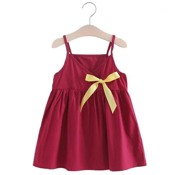 

kids dresses girls 2021 fashion cotton flower shirt short summer t-shirt vest big for children beach party dress vestidos, Red;yellow