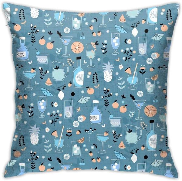 

pillow case happy hour throw modern cushion cover square pillowcase decoration for sofa bed chair car 18x18 inch