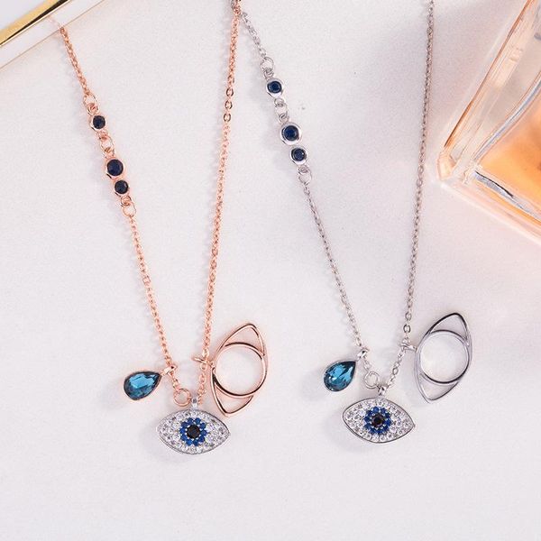 

Devil's Eye Necklace S925 Sterling Silver Pendant Female Devil EyeFashion Jewelry Fashion High-end Atmosphere Chains