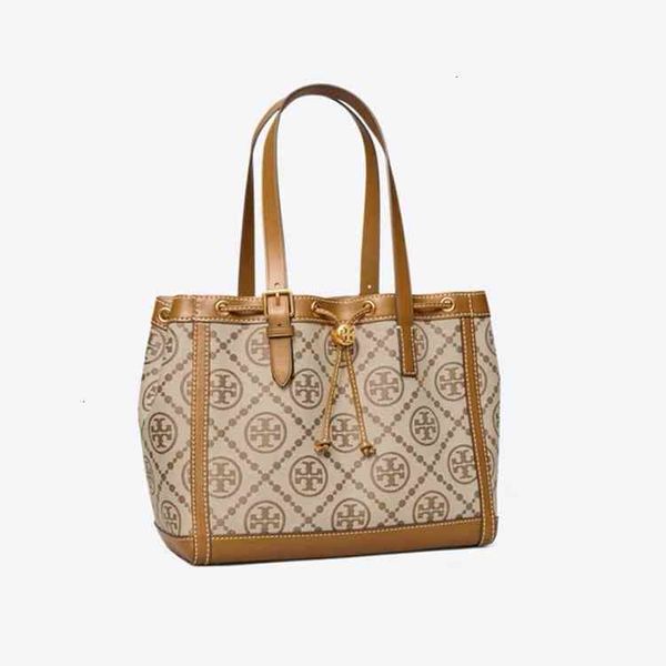 

tb handbag new embroidered jacquard leather with canvas tote large women's shoulder bag high quality