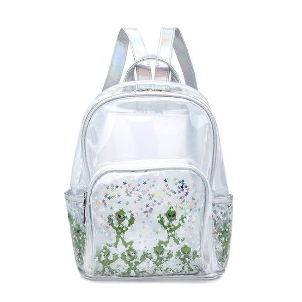 

backpack wave dot transparent fashionable sequin is lovely and pure fresh