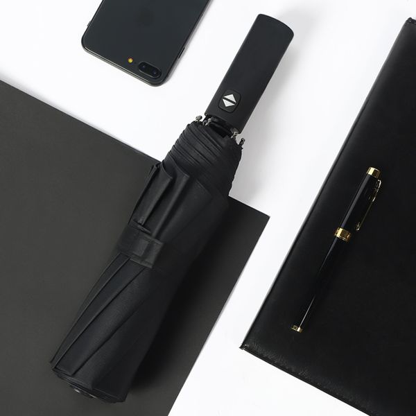 

advertising umbrella gift printing 12 bone black glue three fold full automatic large business folding