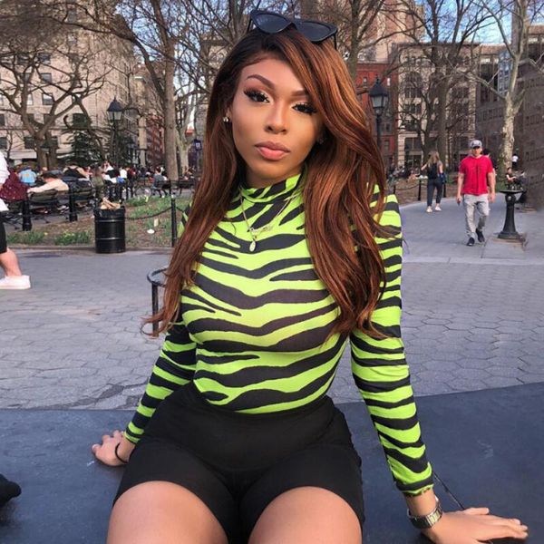

women's jumpsuits & rompers women zebra print bodysuit turtleneck long sleeve stretch bodycon womens leotard, Black;white