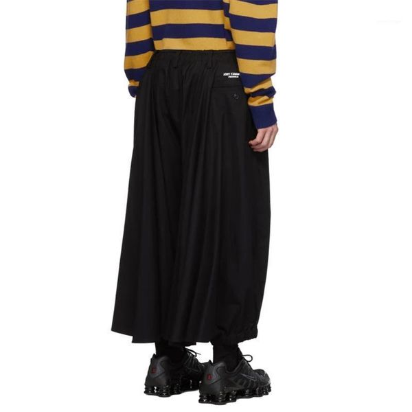 

men's pants style casual personality loose big size classic crow wide leg, Black