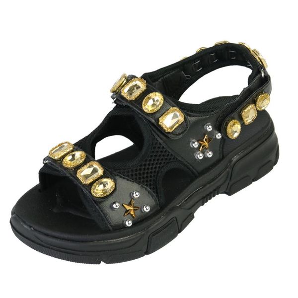 

summer fashion casual women's sandals roman rivet shoes platform diamonds wearing, Black